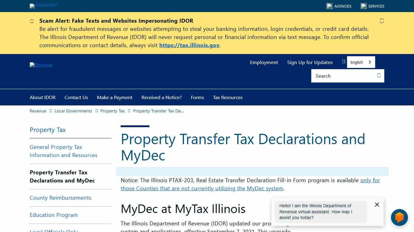 Property Transfer Tax Declarations and MyDec