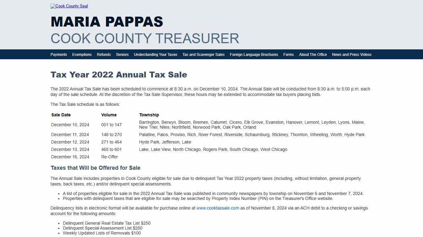 Cook County Treasurer's Office - Chicago, Illinois