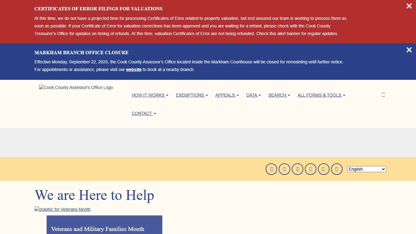 We are Here to Help Cook County Assessor's Office