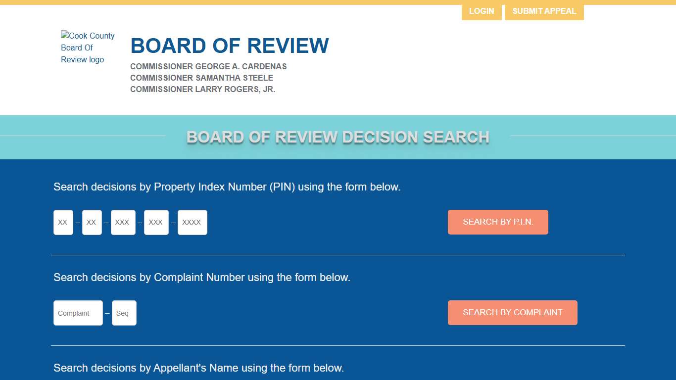 Cook County Board Of Review Decision Search